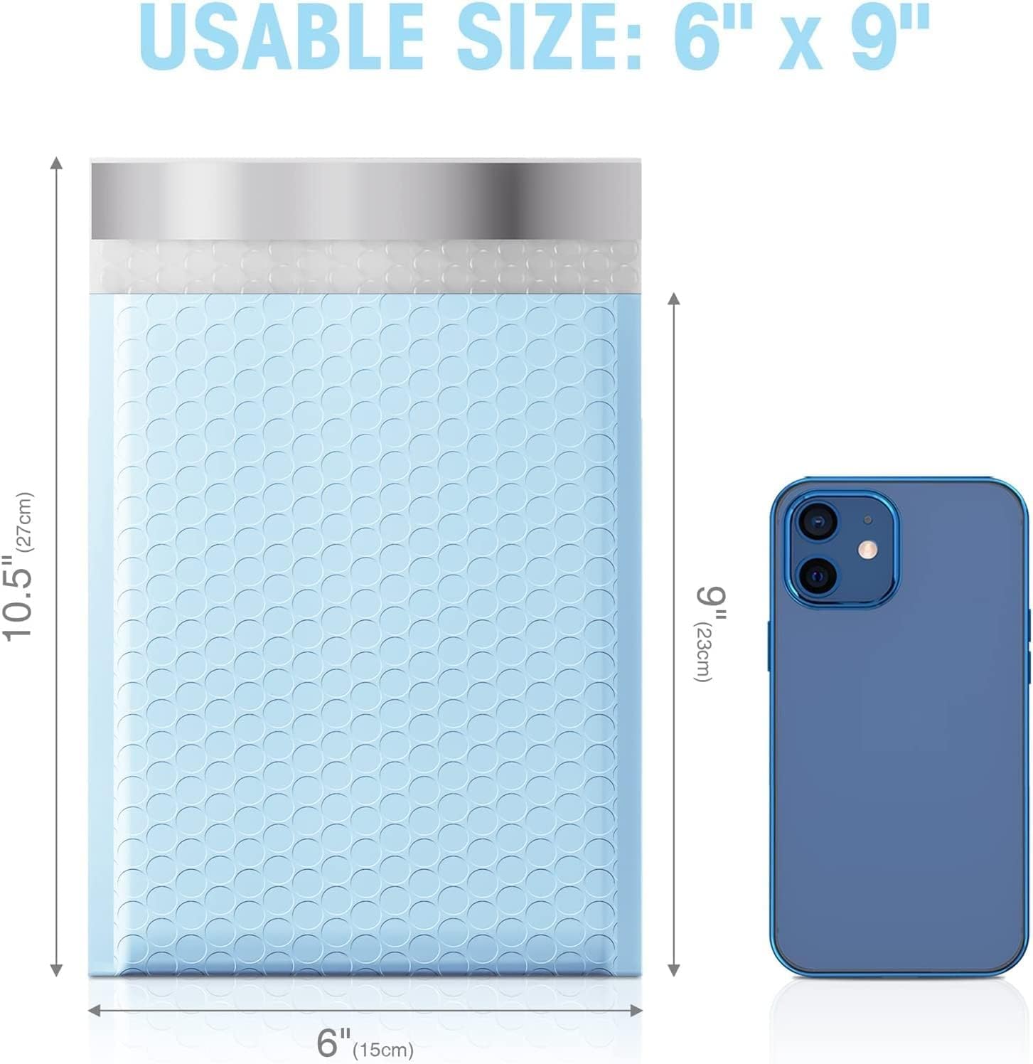 Thumbnail 1 de Switory 25pcs Bubble Mailers 6x10 Padded Envelopes – Self-Seal, Waterproof, 80gsm Bubble Cushion, Thick Light Blue