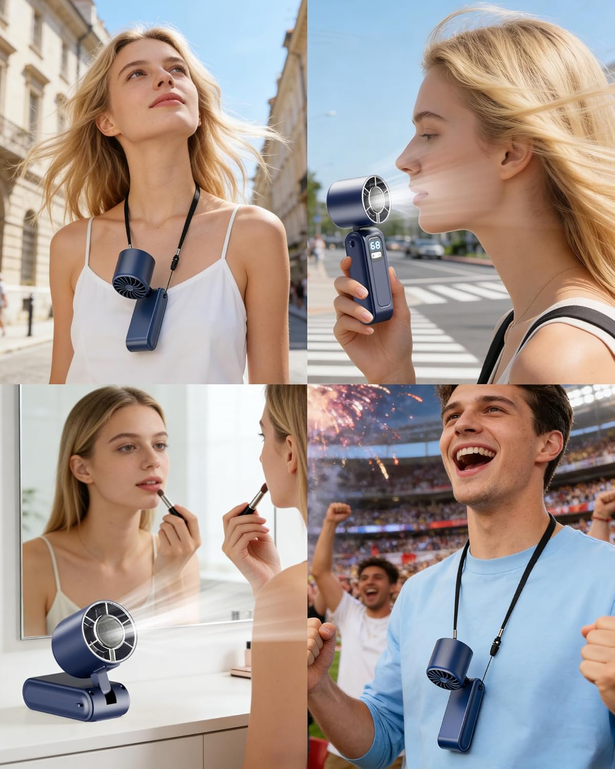 Thumbnail 6 de Portable Handheld Fan with High-Speed Turbo Airflow and 5000mAh Battery