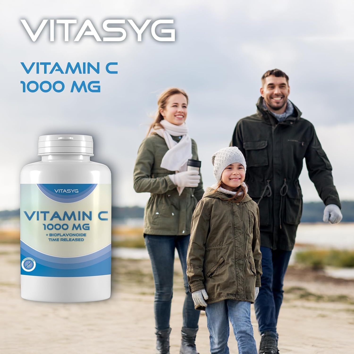 Detalle 2 de Vitasyg Vitamin C 1000 mg Time-Release Tabletten (365 Stück) – vegan