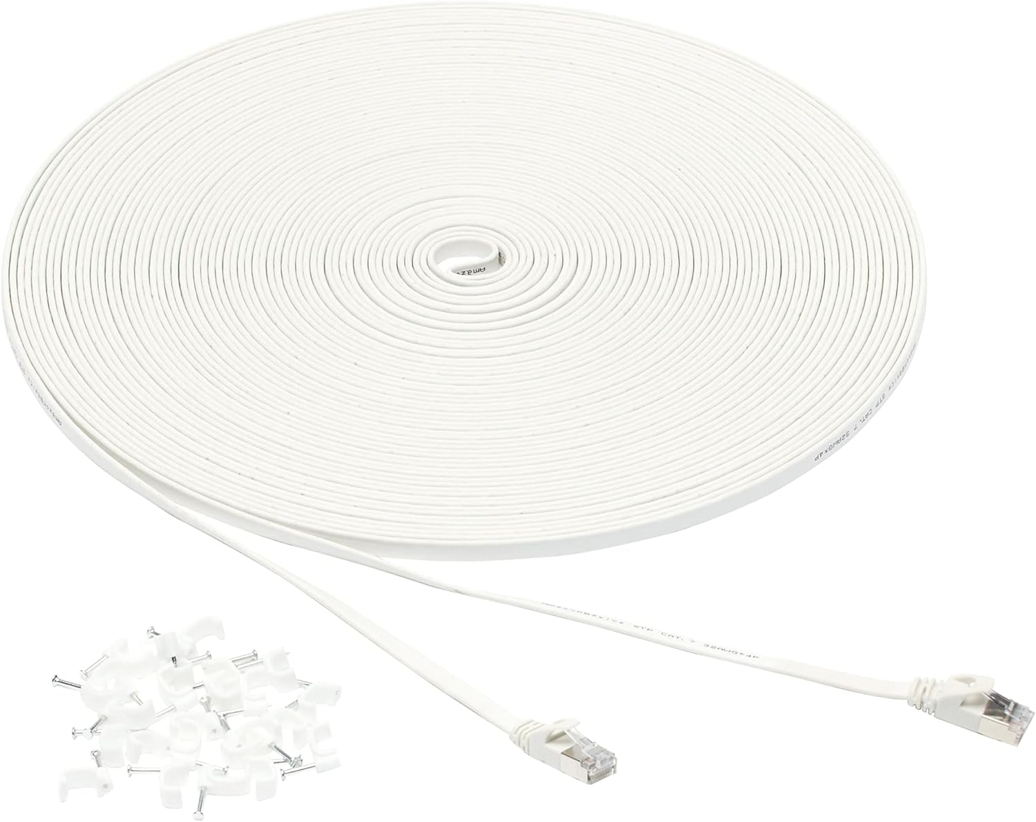 Detalle de Amazon Basics Cavo Patch RJ45 Cat-7 piatto 15,2 m – connessione affidabile per rete domestica