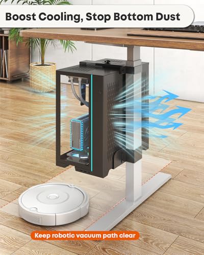 Thumbnail 7 de PUTORSEN Under Desk PC Mount for Standing Desk with 65×45mm Legs