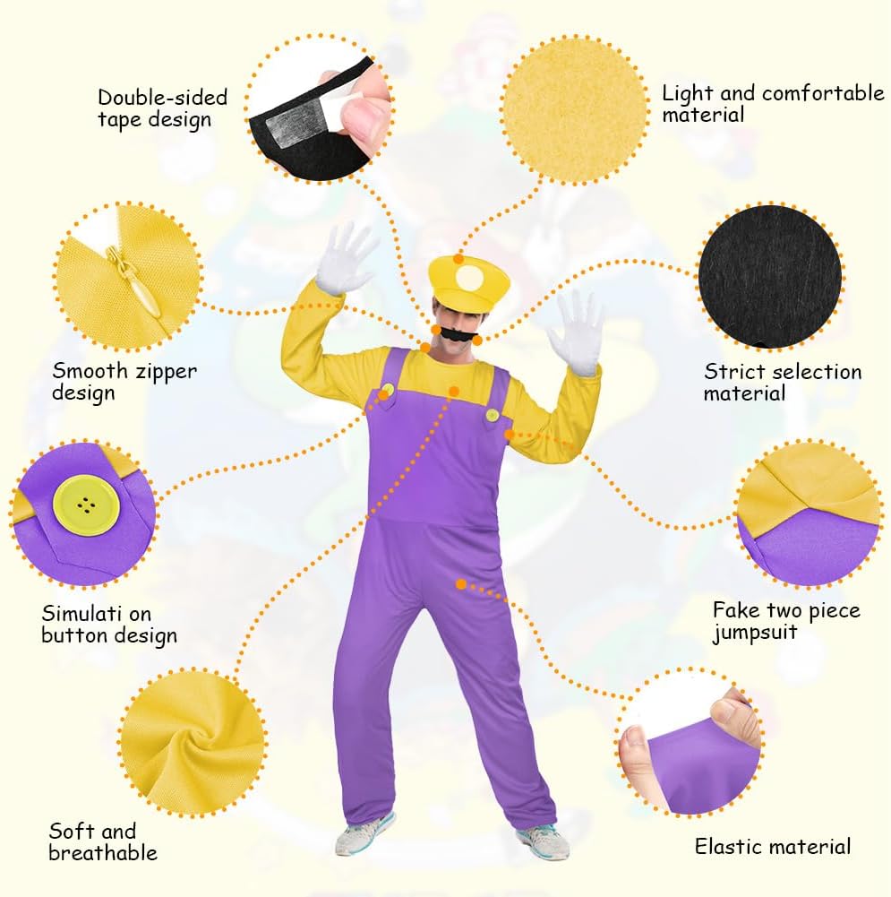 Detalle de Mario costume accessories 4 pack set