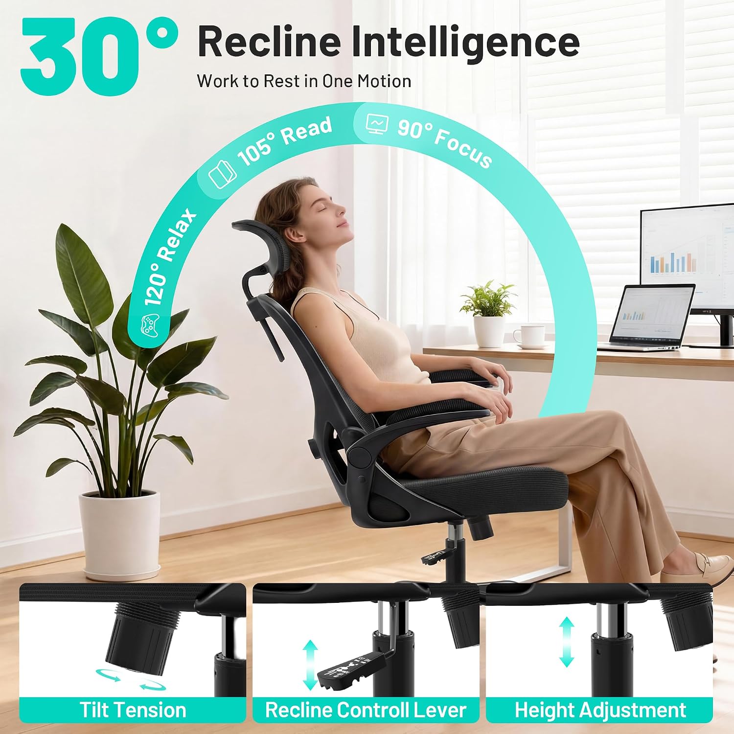 Thumbnail 4 de AreShark Office Chair Ergonomic 300 lb capacity