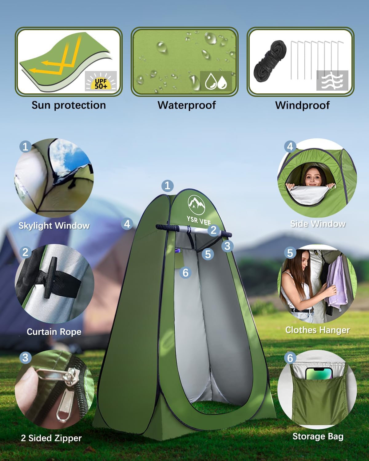 Thumbnail 2 de Portable Camping Toilet Kit with 22-Inch Storage Bag