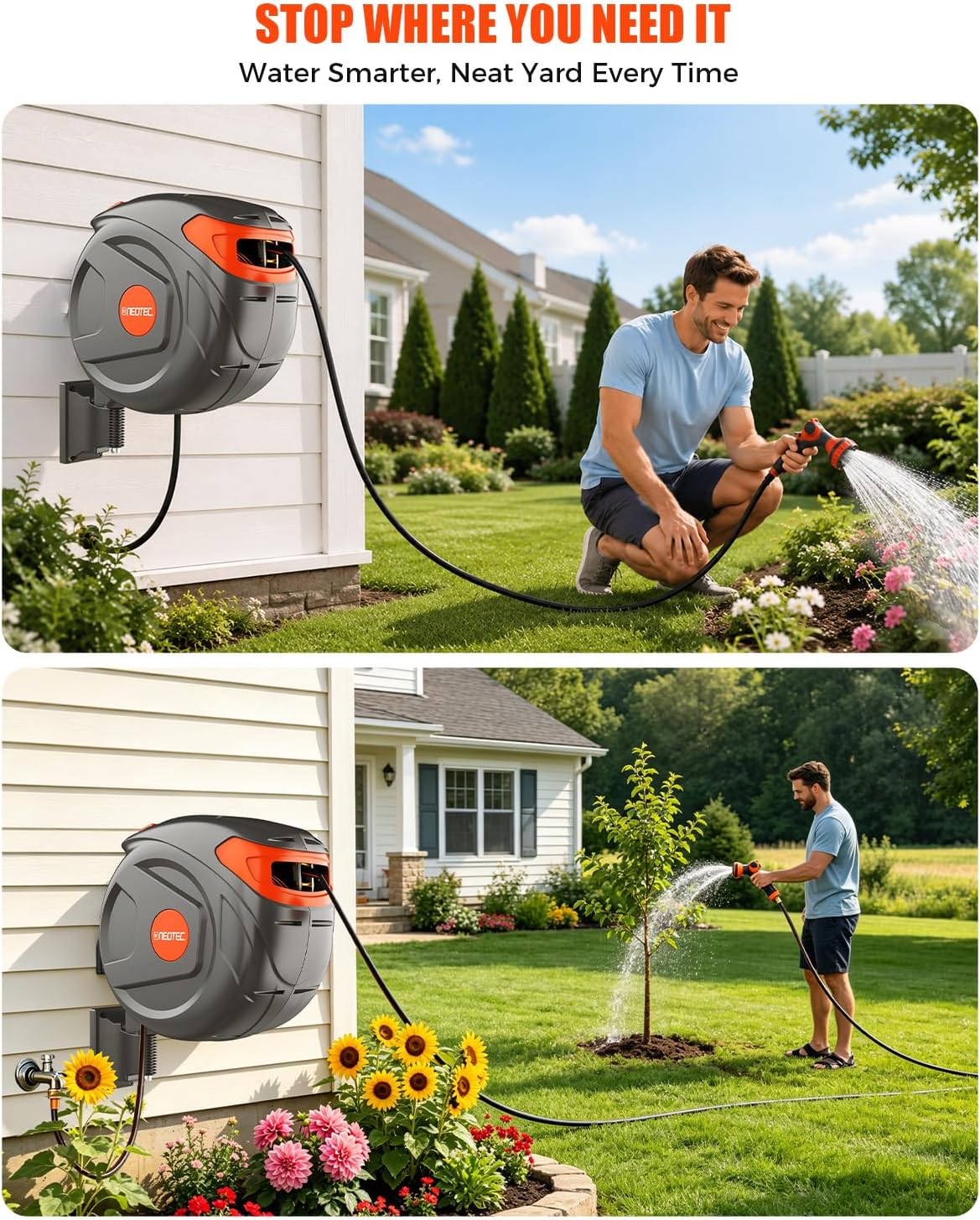 Detalle 2 de Retractable Garden Hose Reel with 1/2-Inch Hose