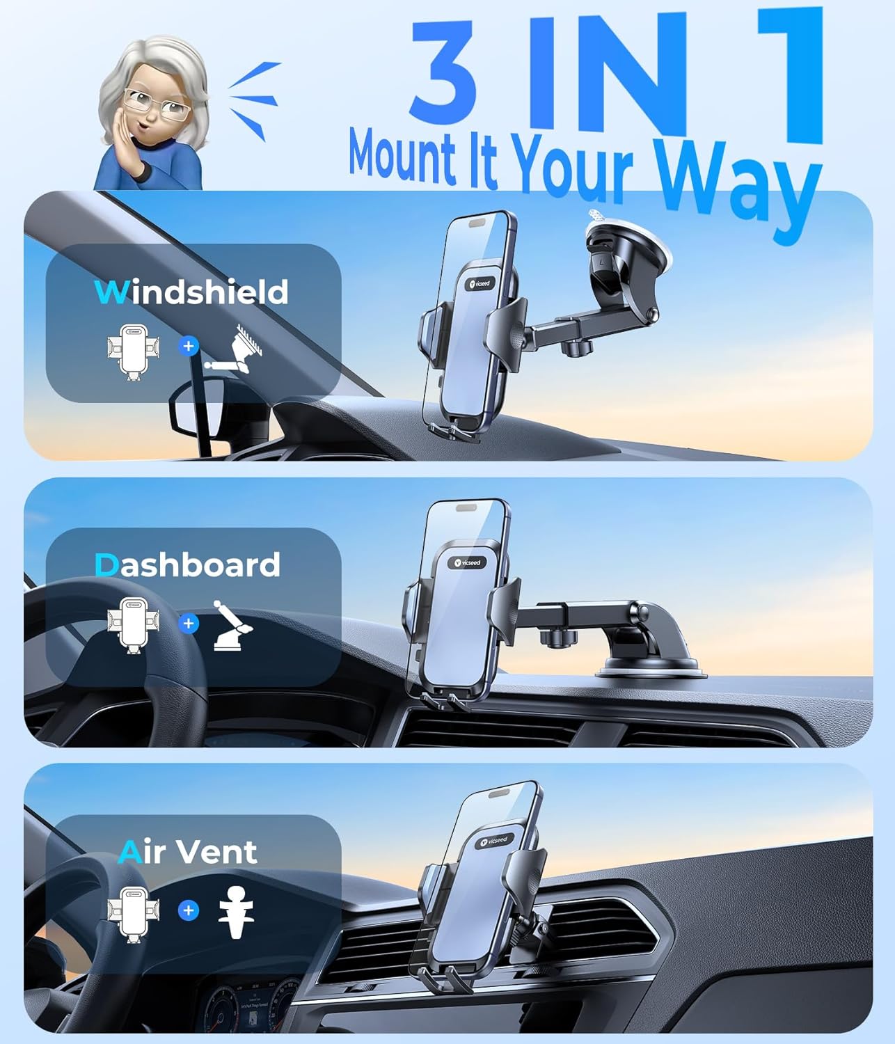 Thumbnail 5 de VICSEED Car Phone Holder 7.3"
