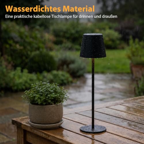 Detalle 2 de PreeOtti Tischlampe Kabellos 2er-Set – LED Akku Lampe für Indoor & Outdoor