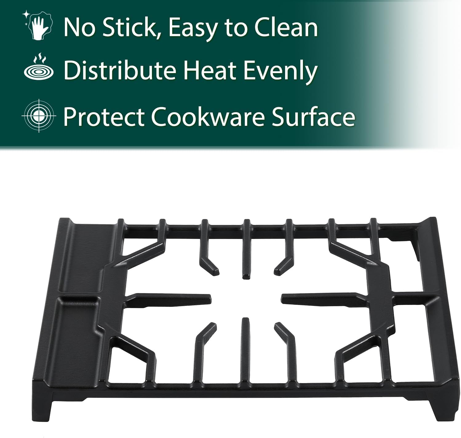 Detalle de Anniparts DG98-01194A Gas Stove Center Grate, Cast Iron, 16 3/5 x 11 9/10 in