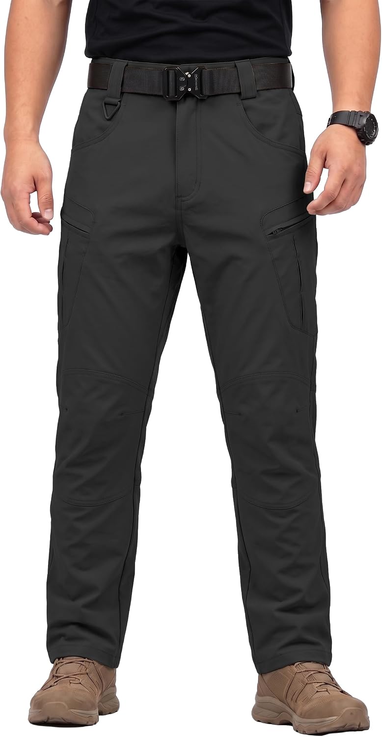 Detalle 2 de Pillxter Men's Stretch Tactical Cargo Pants, 4-Way Stretch, Water-Resistant, 6 Pockets