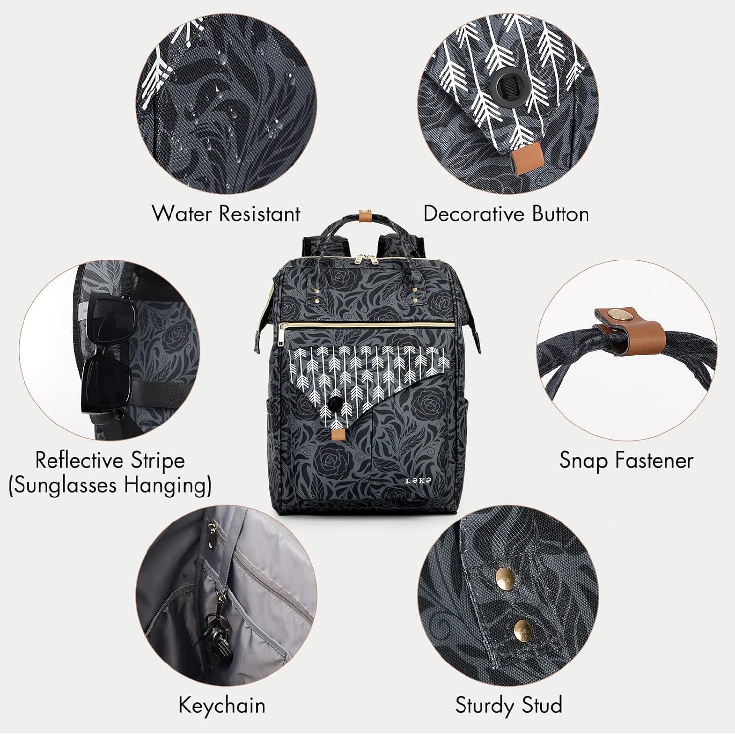 Thumbnail 4 de Lekesky Damen Rucksack 15,6 Zoll