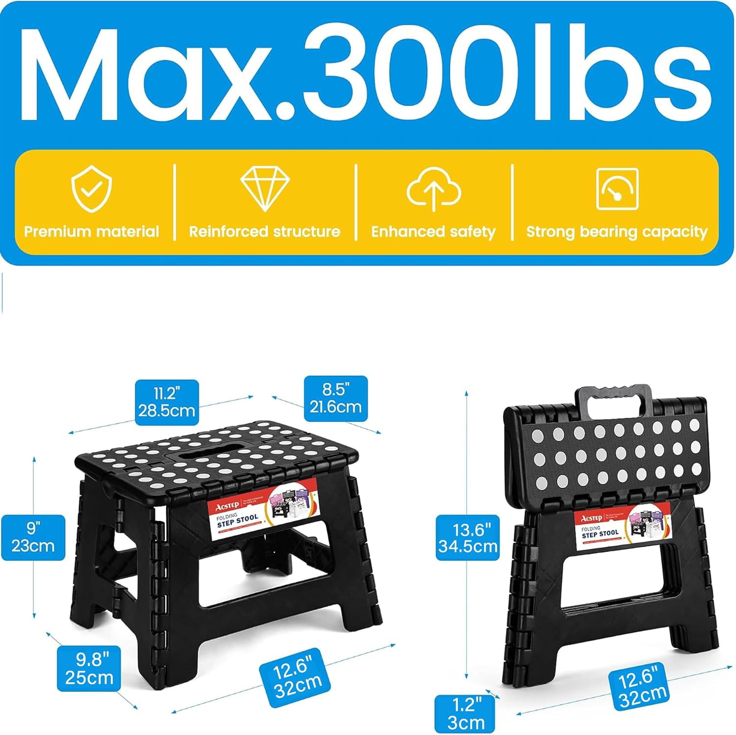 Thumbnail 3 de ACSTEP 9in Folding Step Stool