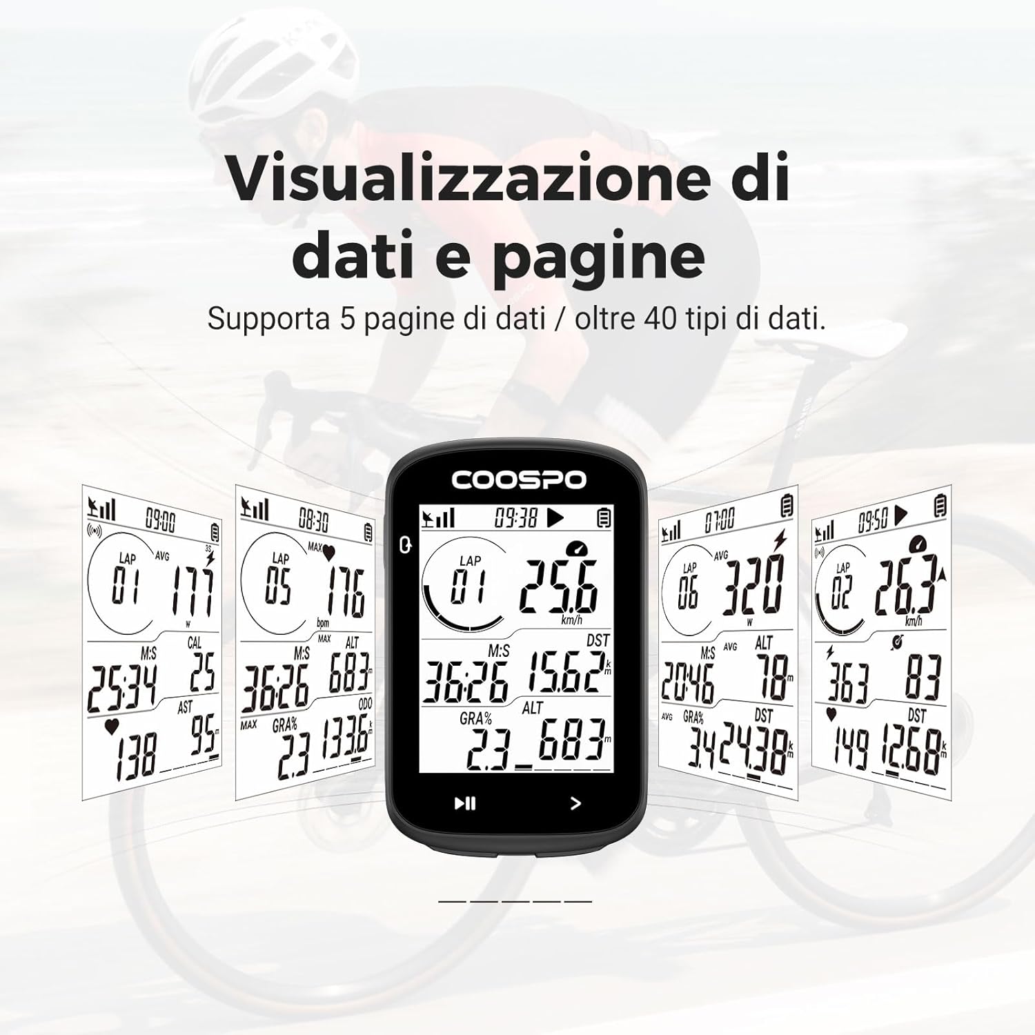Thumbnail 3 de COOSPO CS300 ciclocomputer GPS 2,6" per bici