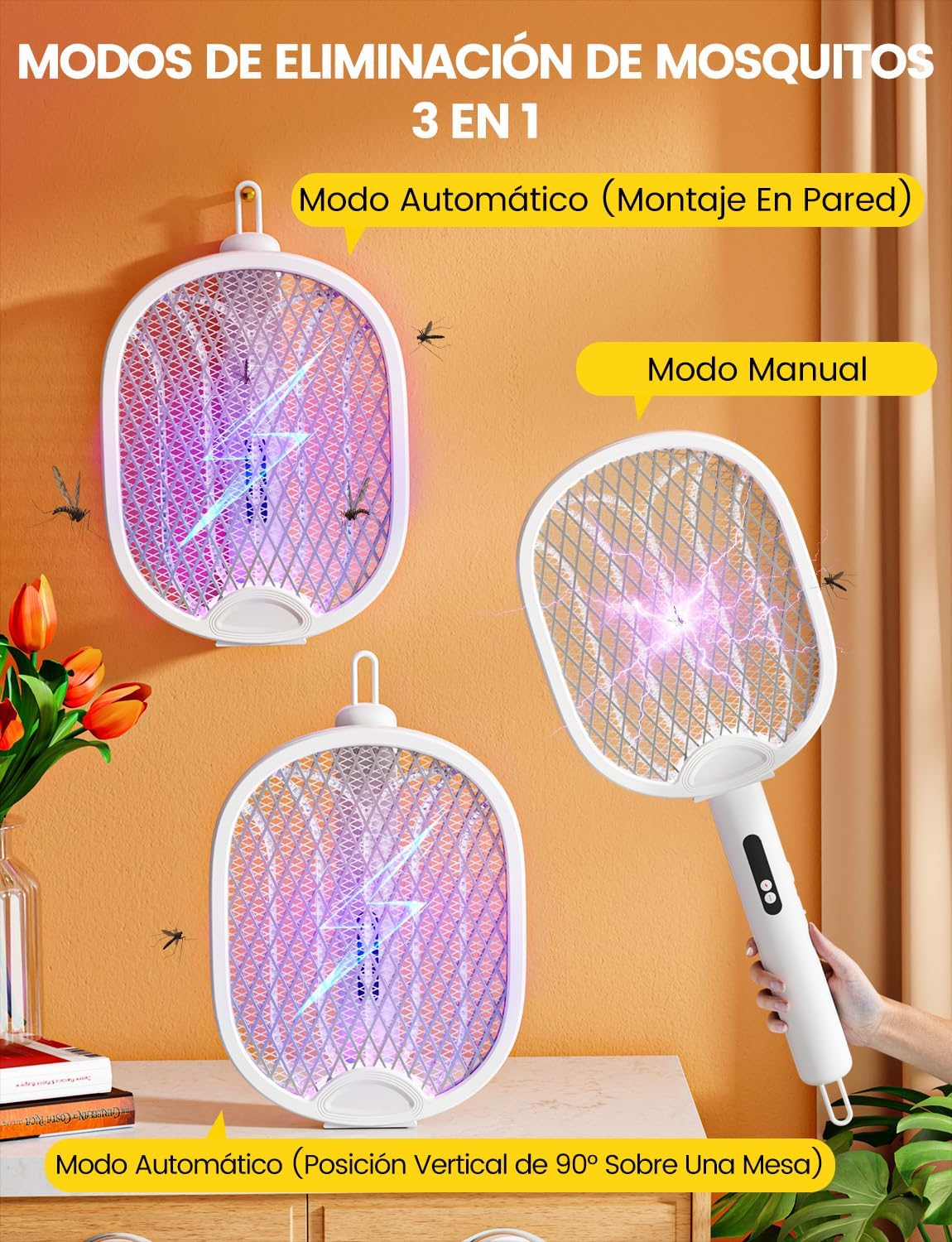 Detalle 2 de WOCVRYY Raqueta Eléctrica 4000 V 1800 mAh