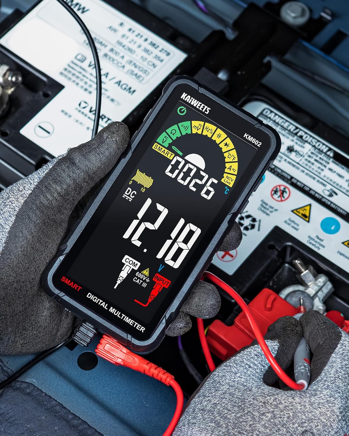Thumbnail 6 de KAIWEETS KM602 Smart Digital Multimeter (4.7-inch) rechargeable tester with 6000 counts and T-RMS