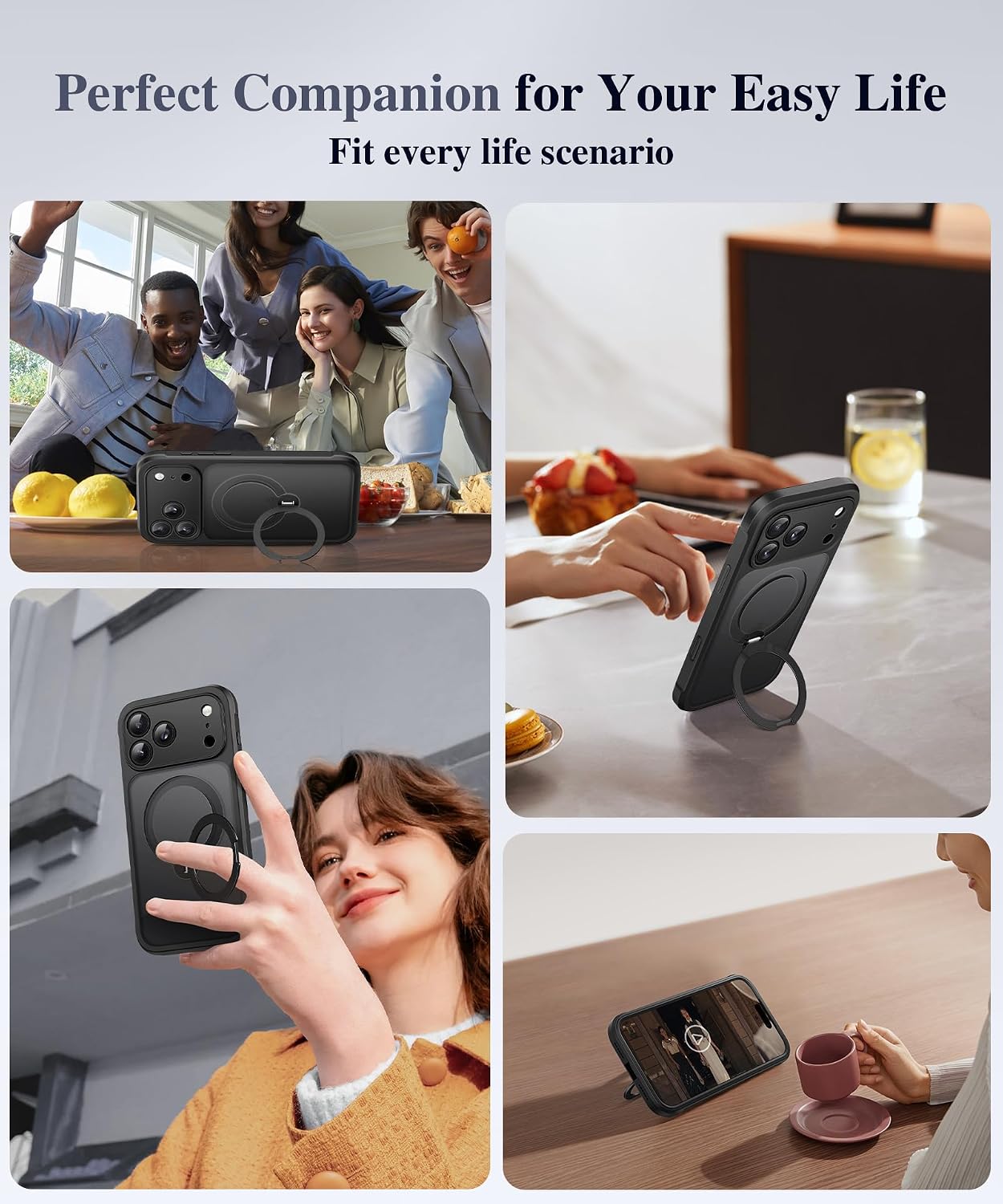 Thumbnail 4 de BERFY iPhone 18 Pro Max/17 Pro Max Case with Privacy Screen and 360° Stand