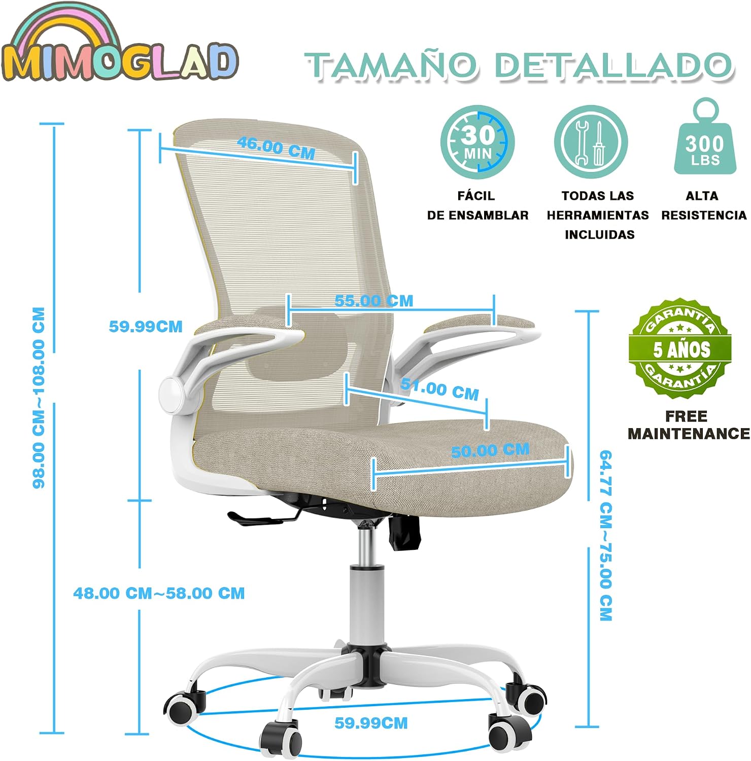 Detalle de Mimoglad mesh office chair