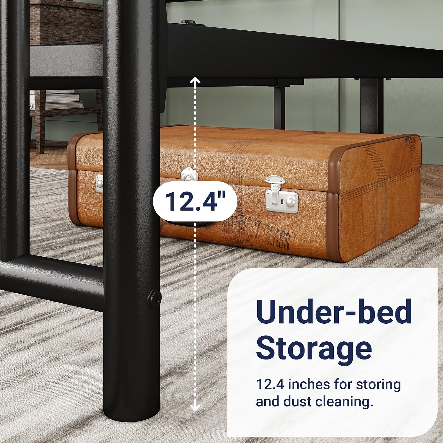 Detalle 2 de Allewie Metal Platform Bed Frame, Queen