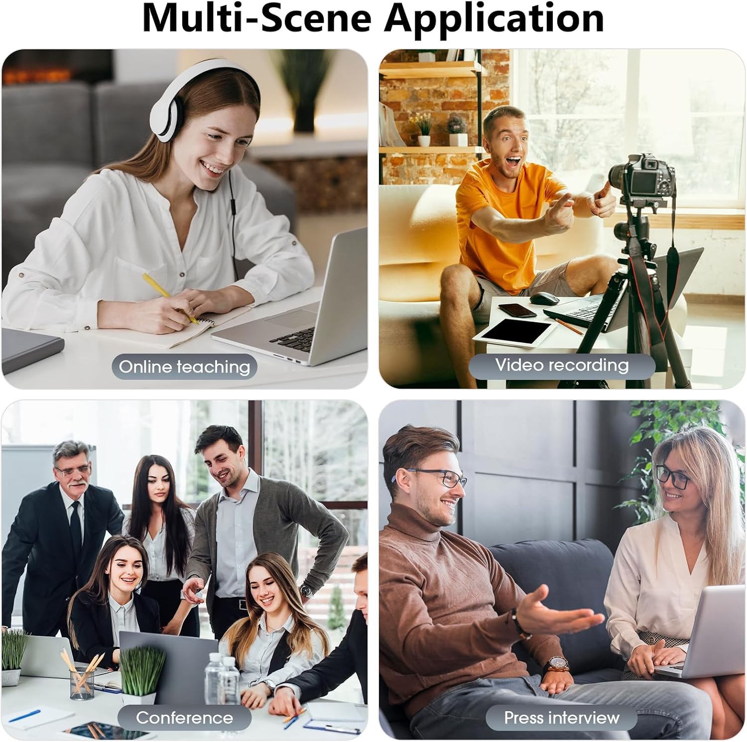 Detalle de Wireless 4-in-1 Clip-on Lavalier Microphone System for iPhone, Android, Camera & Computer (4-in-1 receiver)