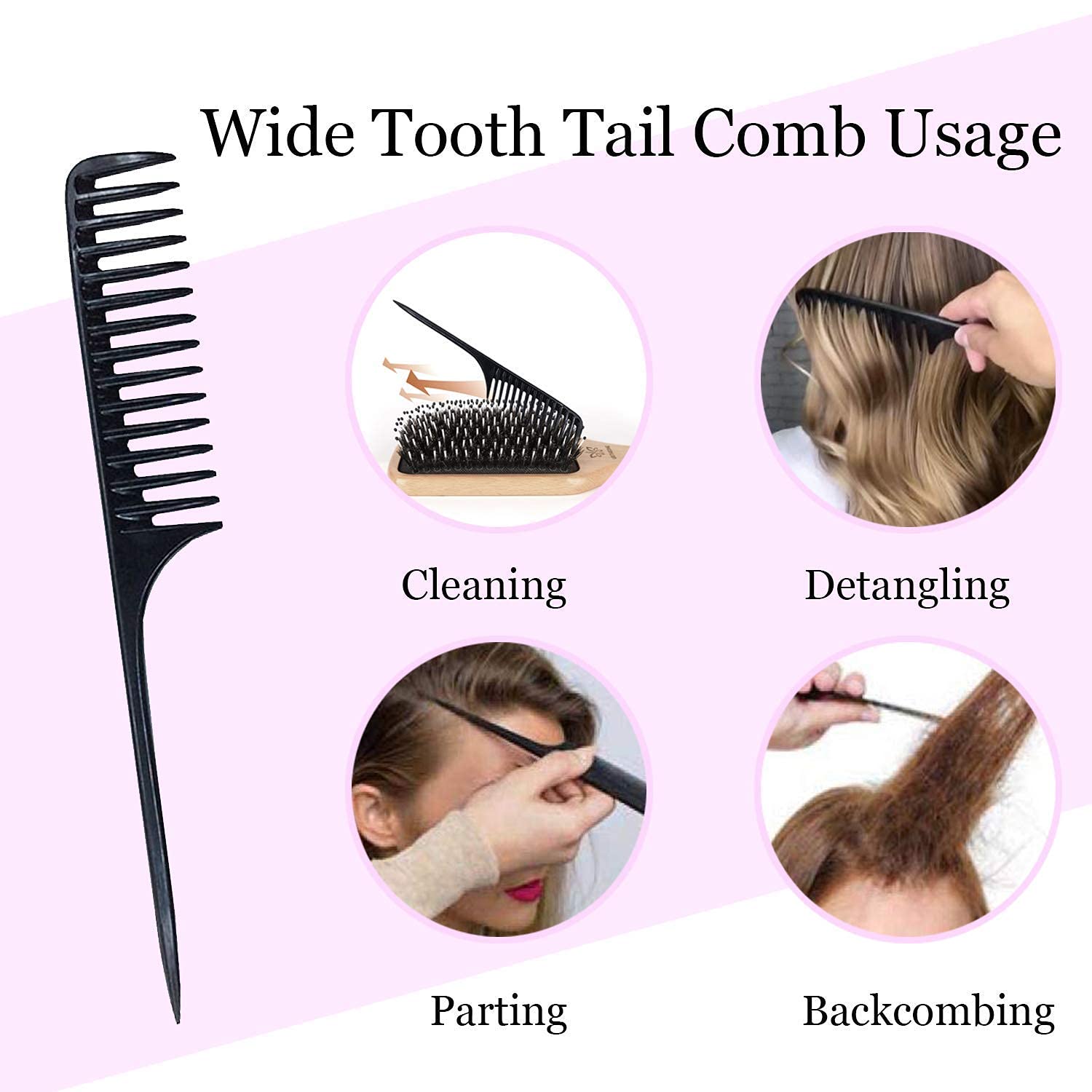 Thumbnail 4 de URTHEONE Boar Bristle Paddle Hairbrush with Wooden Handle and Nylon Tips
