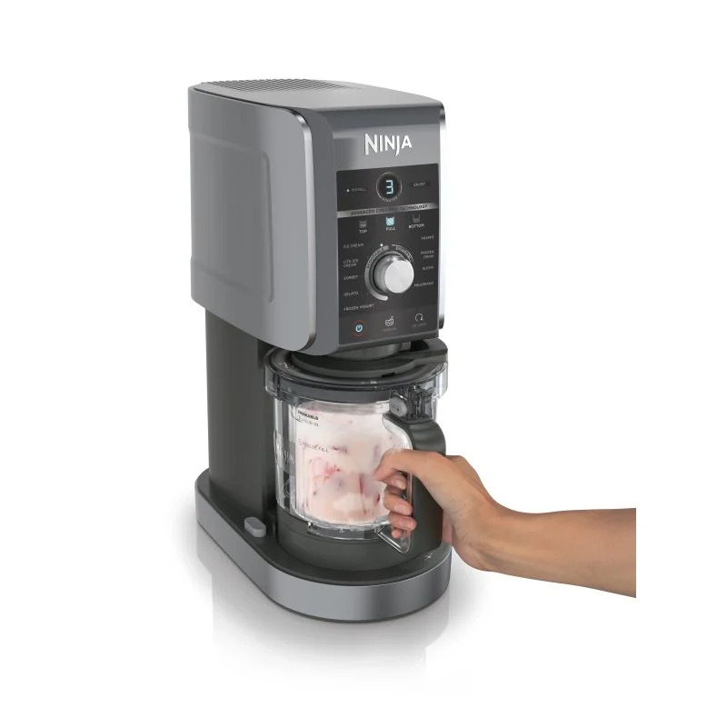 Detalle de Ninja Creami Deluxe NC501EU: heladera multifunción para helados, granizados y bebidas en casa