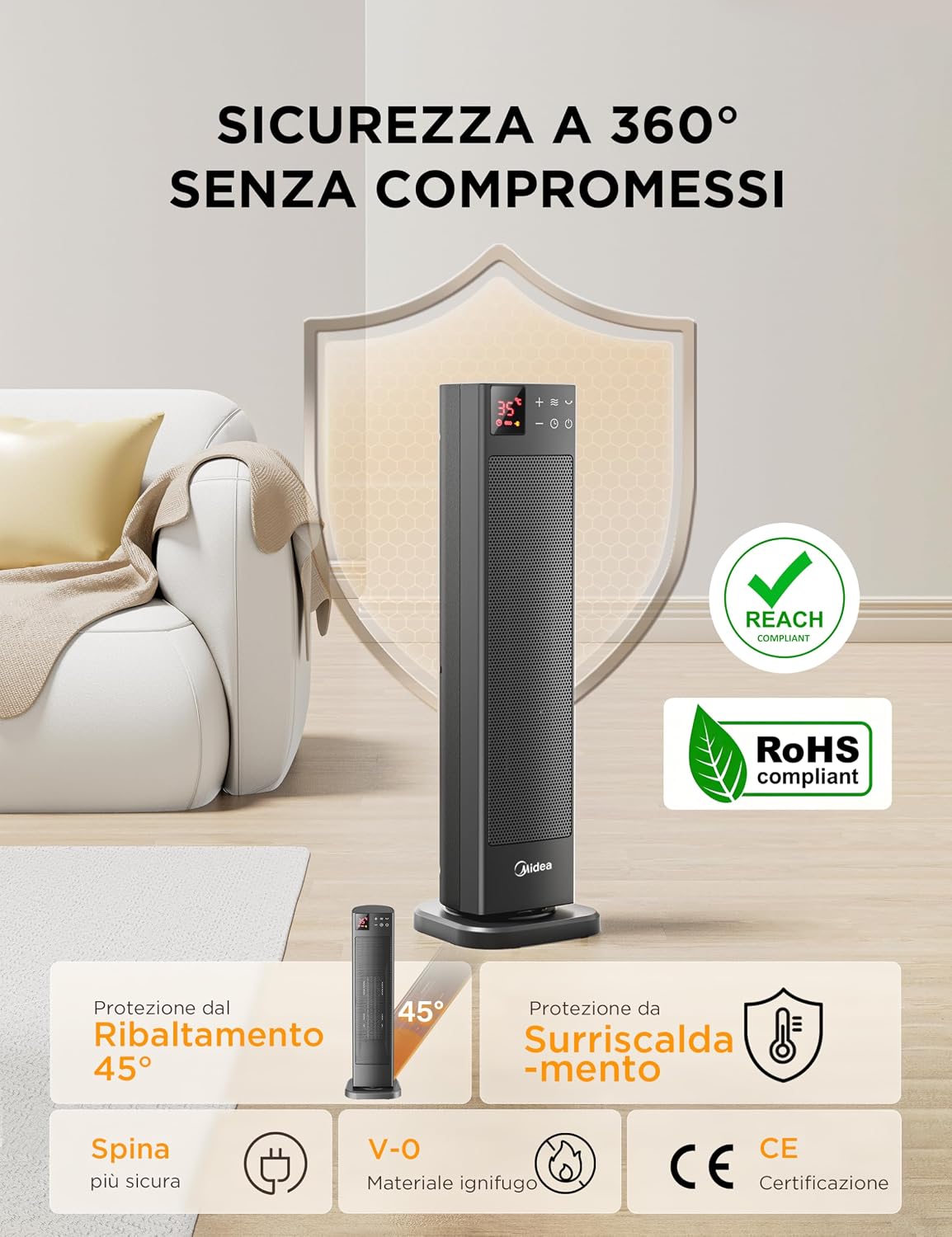 Thumbnail 4 de Midea NTH20-22ERSE Stufa elettrica 2000W