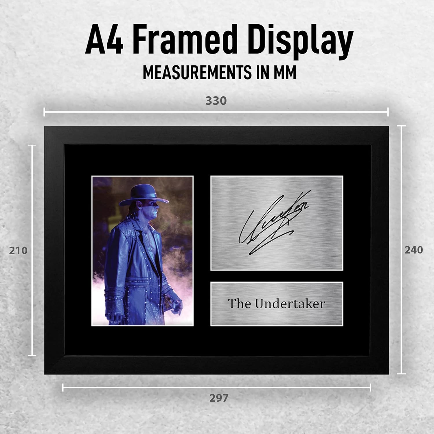 Thumbnail 1 de HWC Trading “The Undertaker” Gift Signed Framed A4 Printed Autograph WWE/WWF Wrestling Display (FRAMED A4)