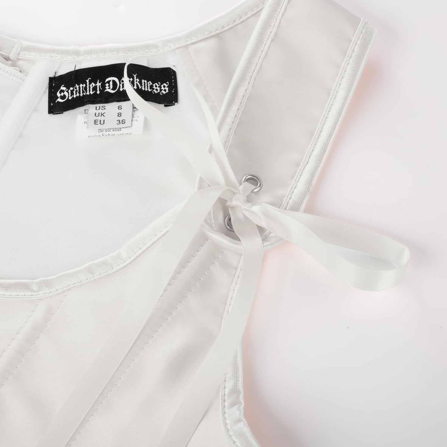 Thumbnail 1 de SCARLET DARKNESS Corset Renaissance vintage pour femme en satin noir, à lacets (style renacentiste)
