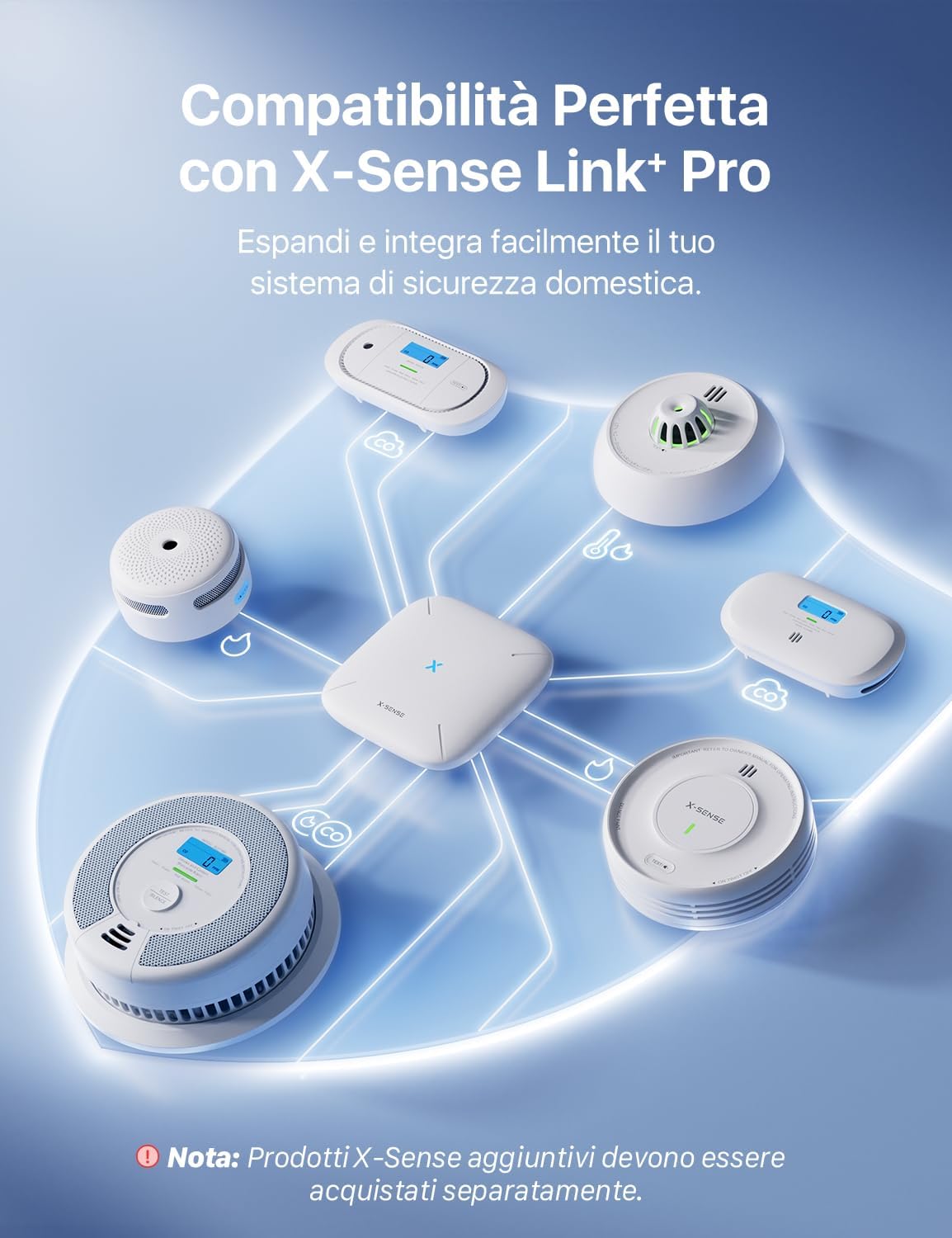 Thumbnail 6 de X-Sense SD11-MR rilevatore di fumo connesso Wi‑Fi (richiede stazione base SBS50)