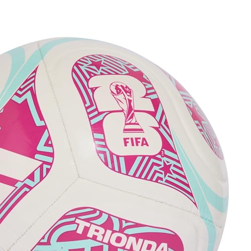 Detalle 2 de Adidas FIFA World Cup Soccer Ball 5 - Unisex Adult (White/Flash Aqua/Shock Pink)