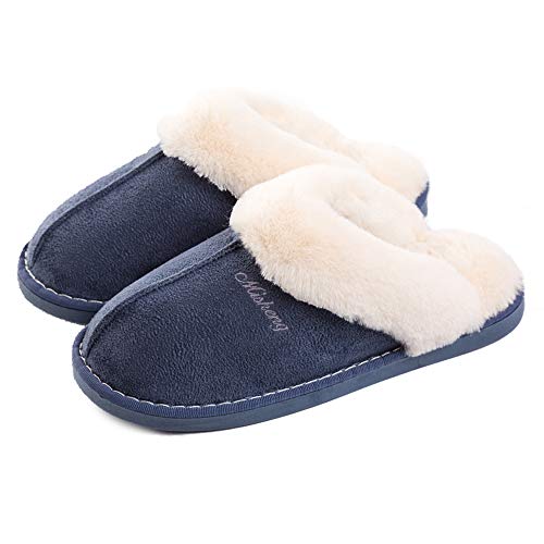 Detalle de Misolin Women's Slippers With Memory Foam Fluffy Slip-on Winter House Shoes