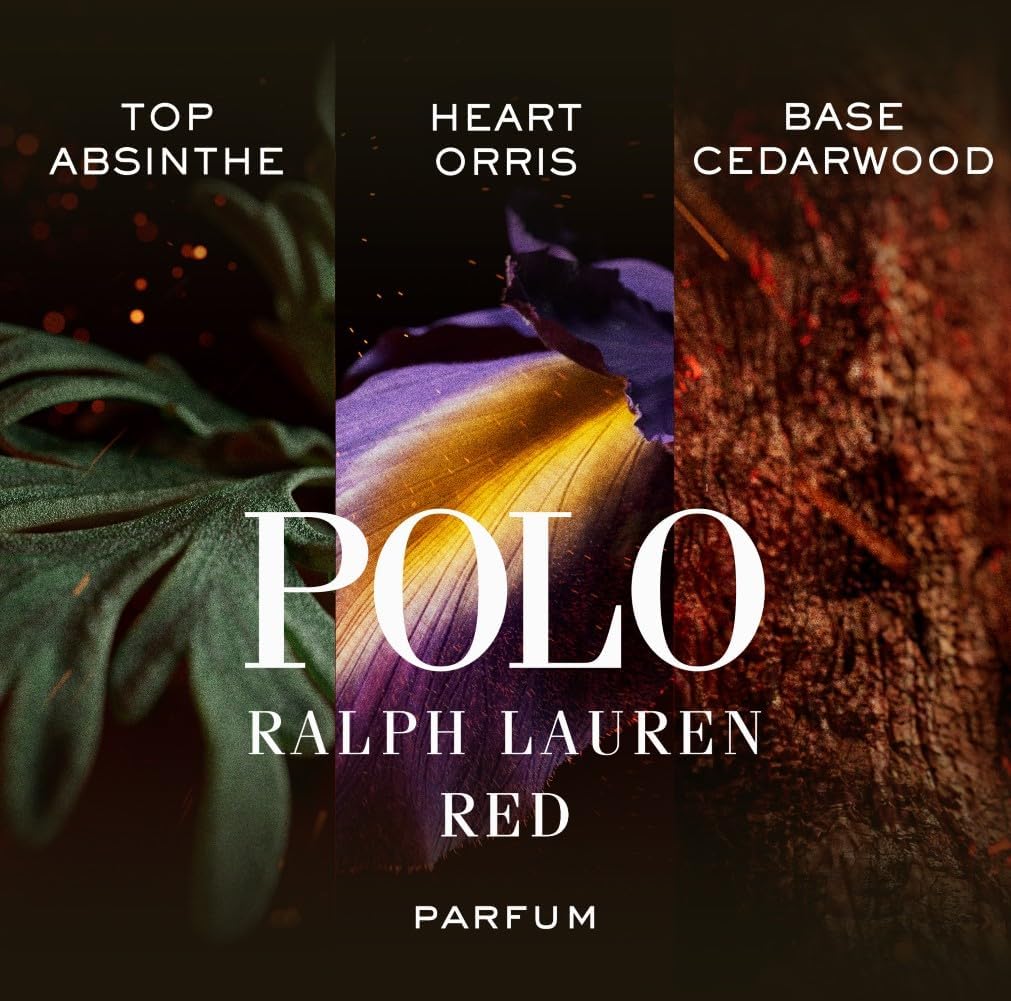 Detalle de Ralph Lauren Polo Red Parfum for Men – Intense Ambery Woody Fragrance