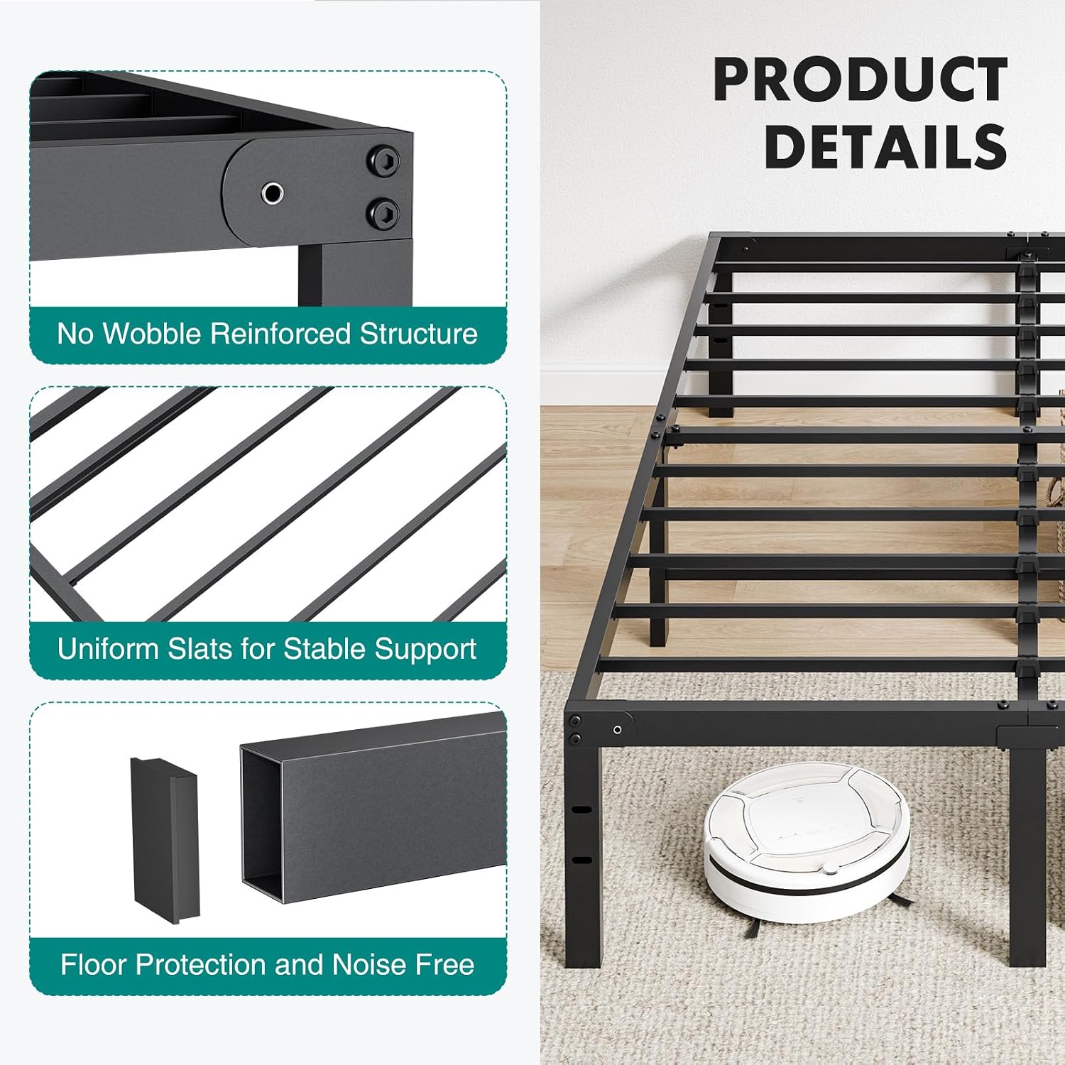 Thumbnail 5 de OLIXIS Full Size Metal Bed Frame