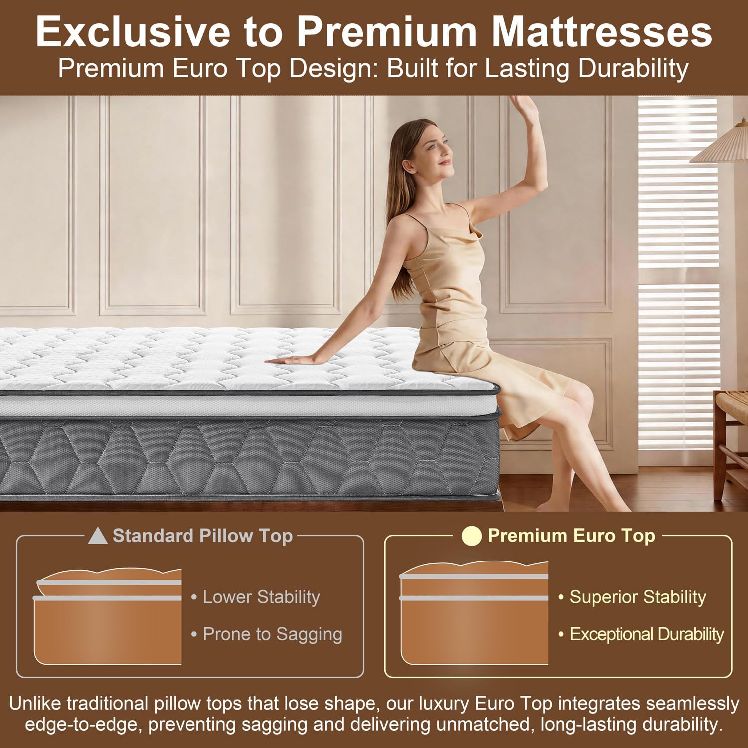 Detalle 2 de NineLan Orthopaedic Double Mattress 4FT6 – 135x190x27cm
