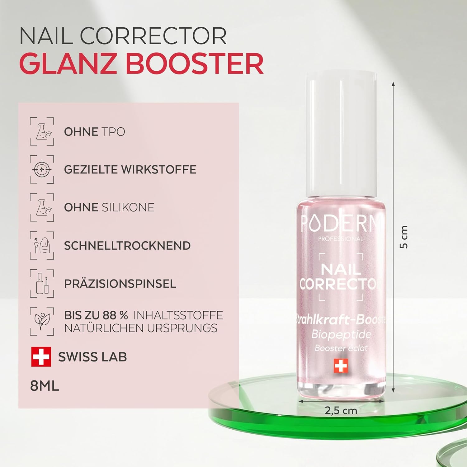 Thumbnail 4 de PODERM Korrigierender & Perfektionierender Pflege-Nagellack „Glanz-Booster“ (8 ml)