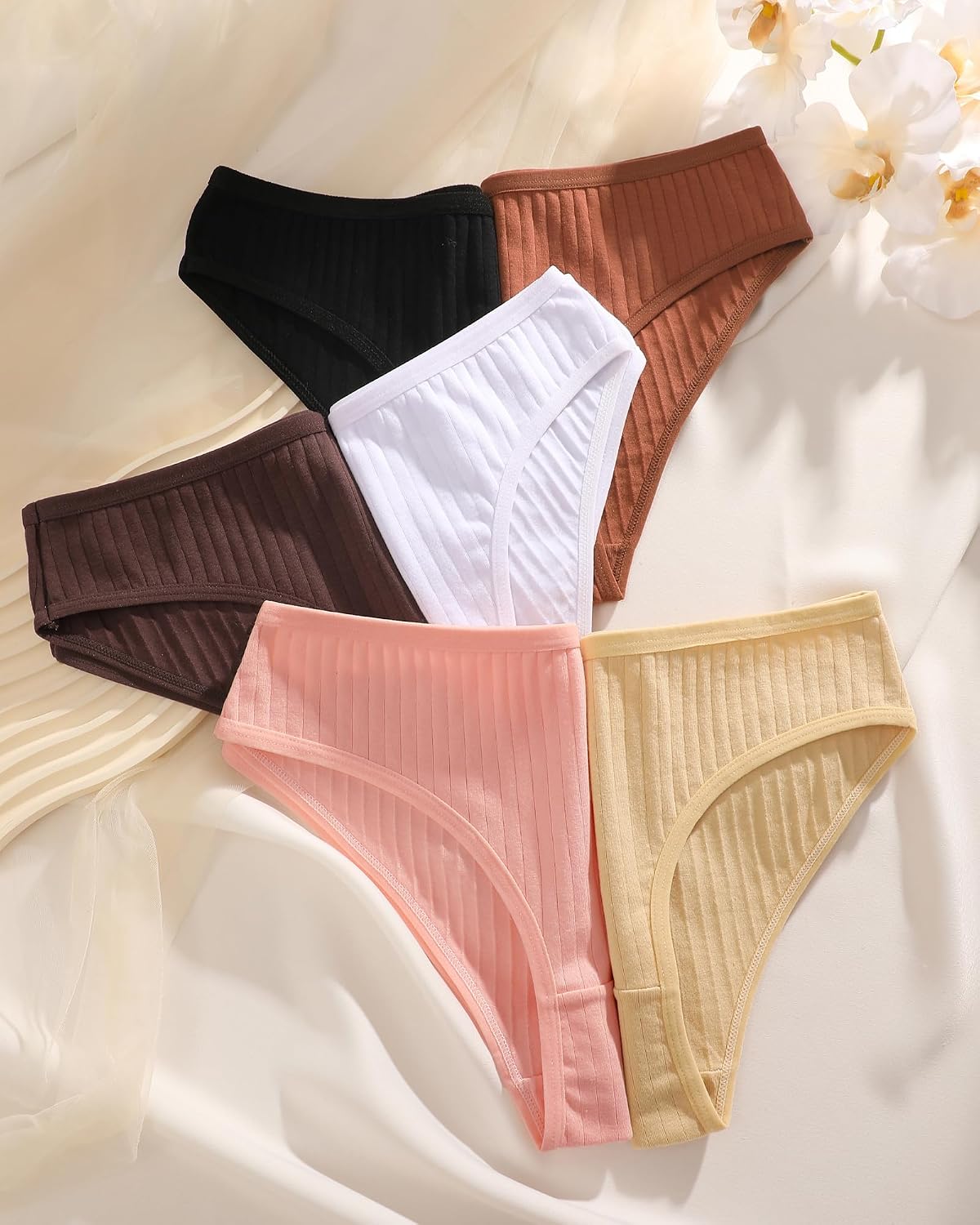 Detalle de BeReady Confezione da 6 Mutande da Donna in Cotone Elasticizzato – Hipster, Comfort e Traspirabilità