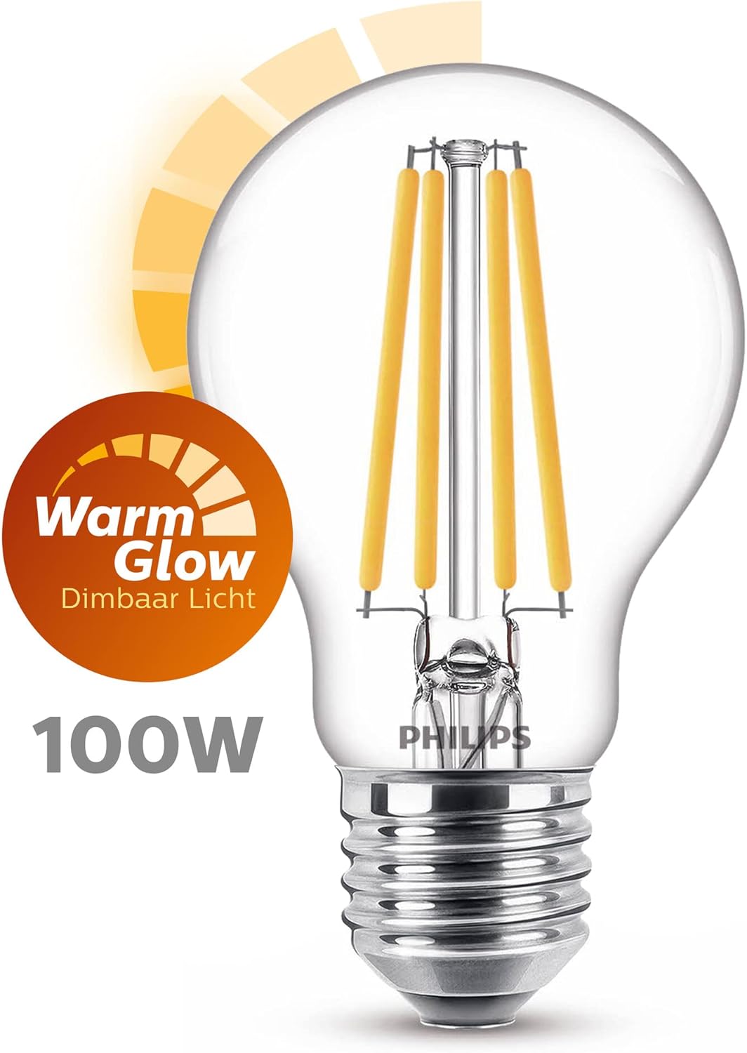 Thumbnail 3 de Philips LED Classic Filament Lampe E27 Warm Glow (100 W), stufenlos dimmbar