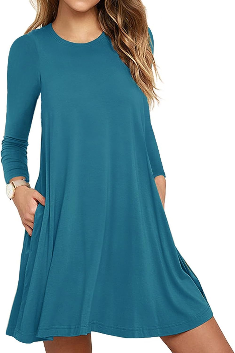 Thumbnail 3 de PCEAIIH Women’s Swing T-Shirt Summer Dress with Pockets (Rayon/Spandex)