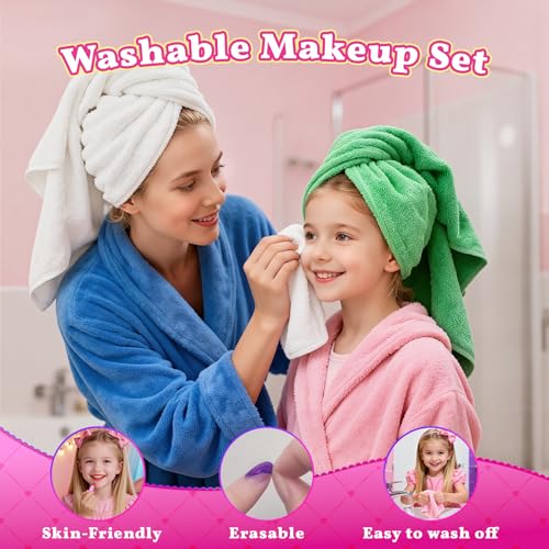 Detalle de Kidluna Kids Makeup Set for Girls 3–12: Washable Unicorn Handbag Kit