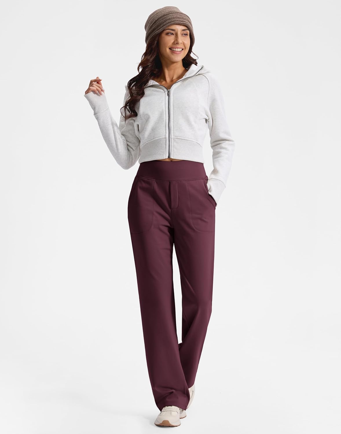 Thumbnail 5 de Soothfeel Fleece-Lined Straight-Leg Yoga Pants, High Waist, Side Pockets