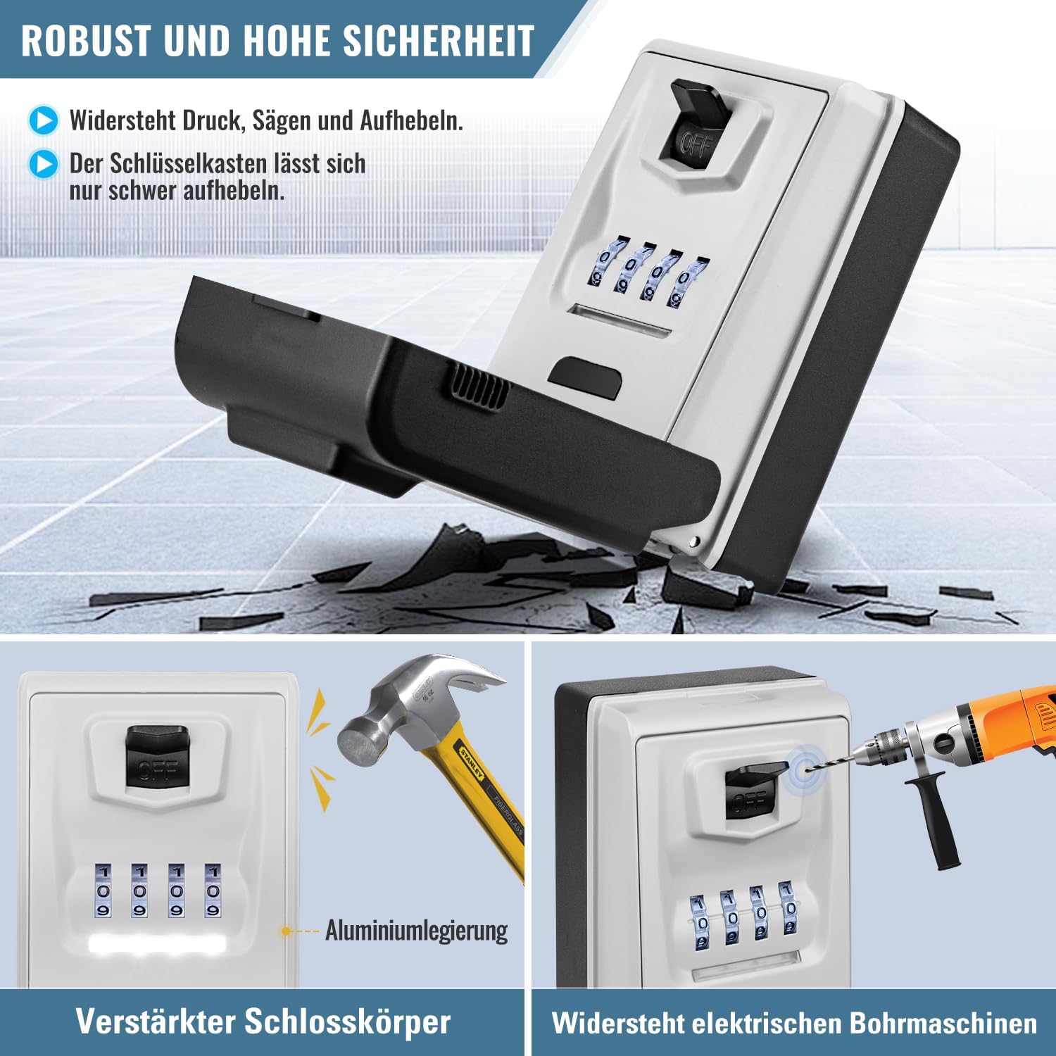 Detalle 1 de ENONEO Schlüsseltresor mit Zahlencode, 4-stellig