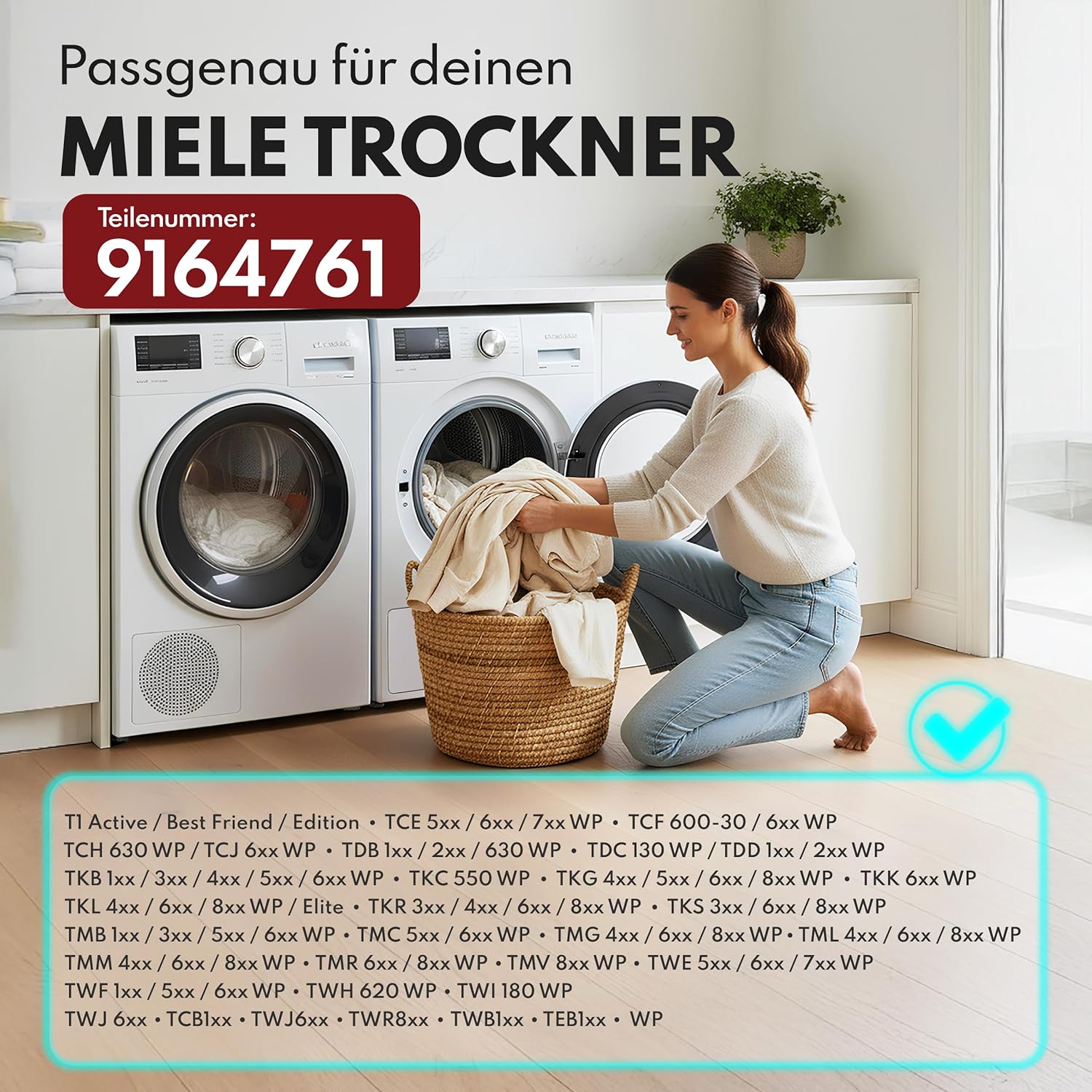 Detalle de Miele T1 Premium Sockelfilter (3er-Set) für 9164761 – Schwammfiltermatte für Wärmepumpen- & Wäschetrockner