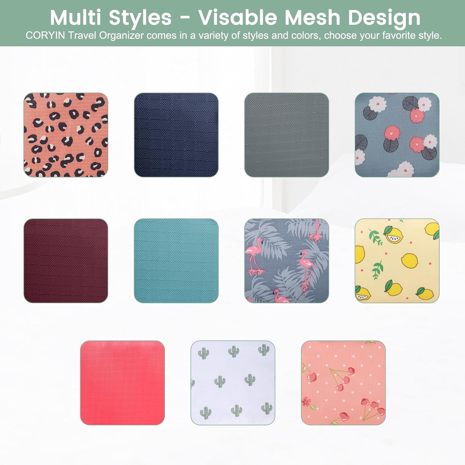 Detalle de CORYIN Packing Cubes 10 PCS Travel Organiser: A Practical Set for Organised Packing