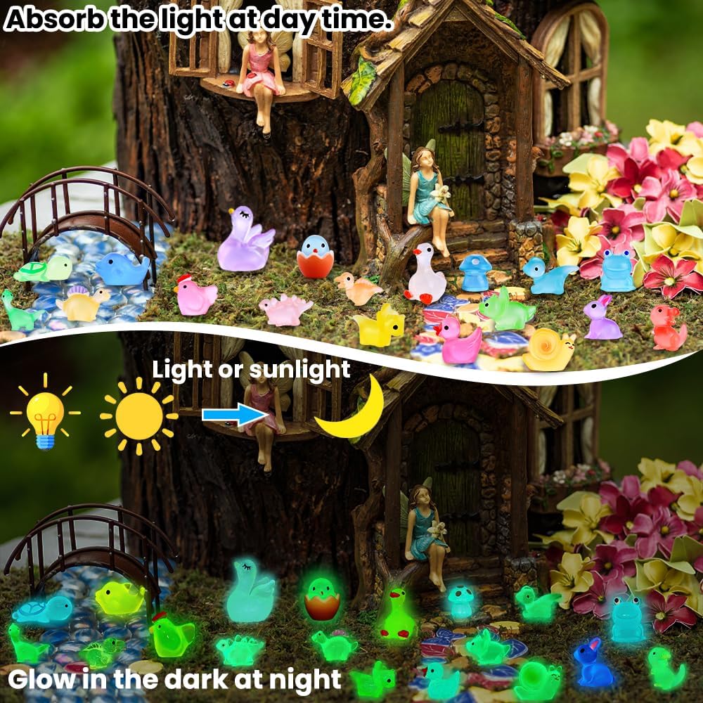 Detalle 2 de XIMISHOP 130PCS Mini Luminous Resin Animals 🐣