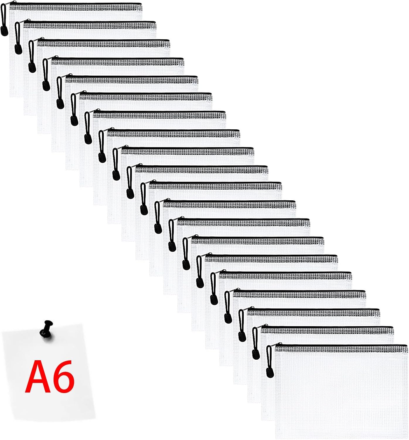 Vicloon Dokumententasche A6 – 20er Pack Mesh-Reißverschlusstaschen (wasserdicht)
