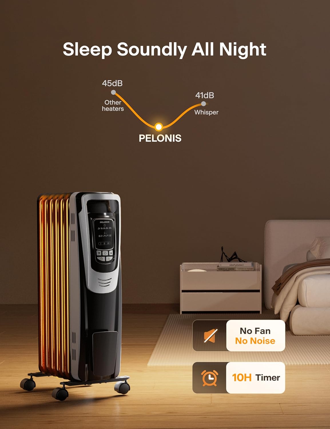 Detalle 2 de PELONIS Radiator Heater 5-Setting Silent Heater