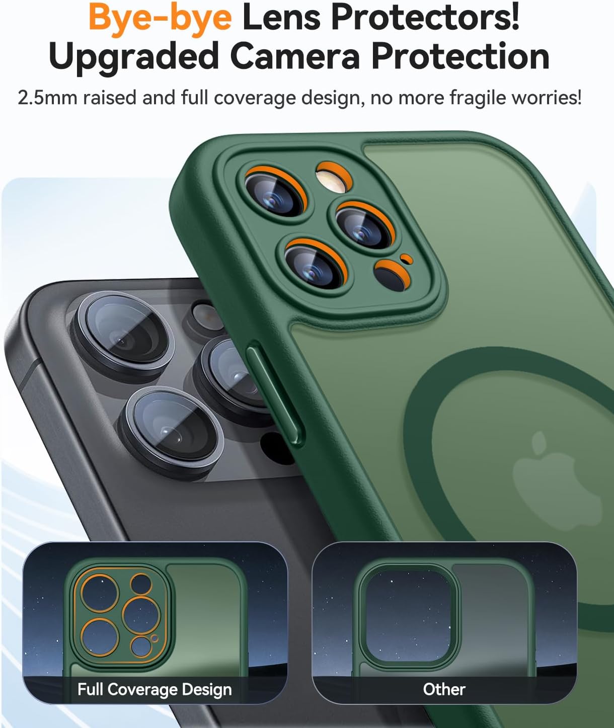 Thumbnail 2 de CANSHN Coque Magnétique pour iPhone 12 Pro (6,1 pouces) – protection complète et MagSafe, Vert foncé