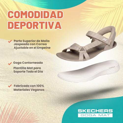 Thumbnail 6 de Skechers Mujer Go Walk Flex Sandal Illuminate Slip-In: confort ligero en Taupe Textile (41 EU)