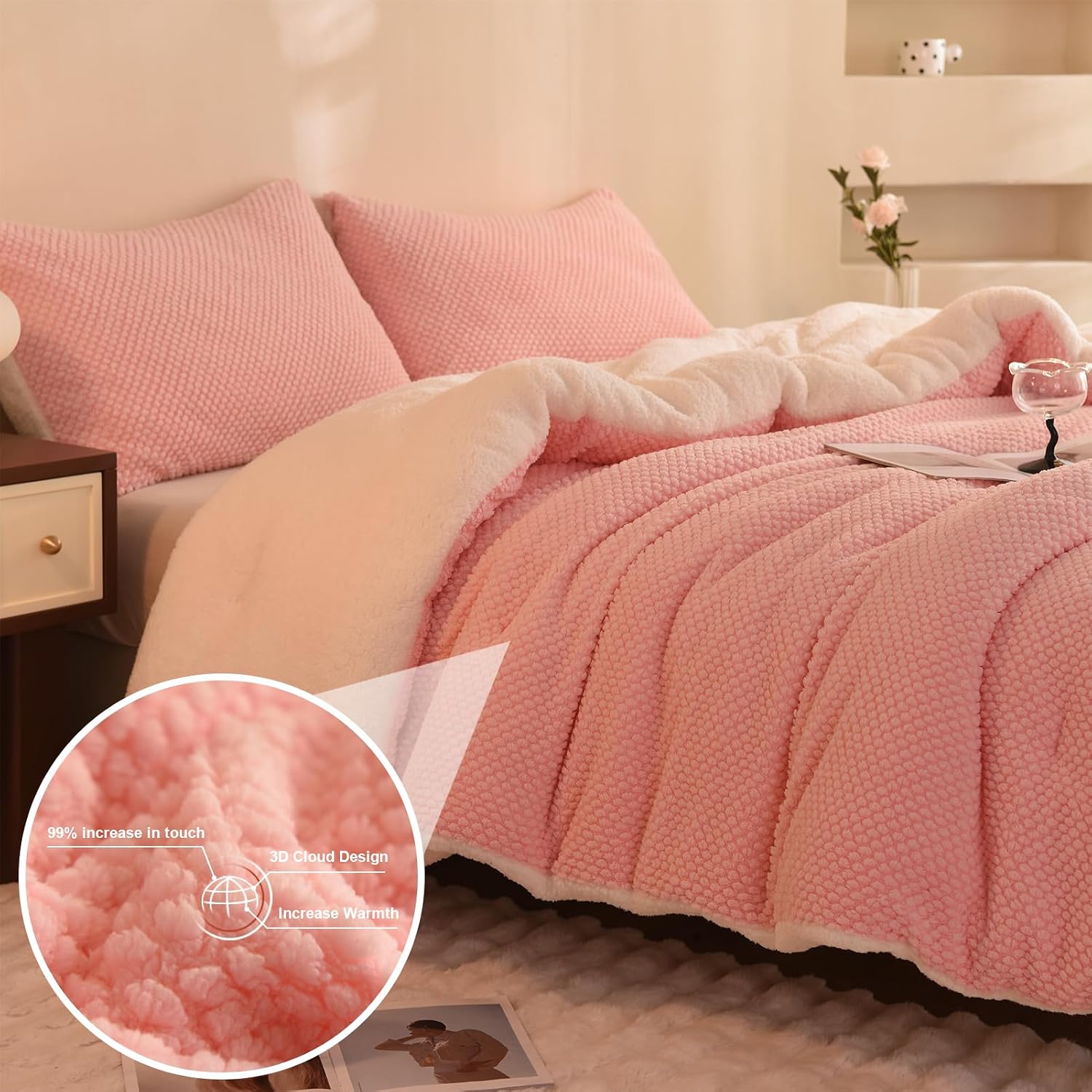 Detalle 2 de LLanCL 3D Jacquard Comforter Set 68"x90"