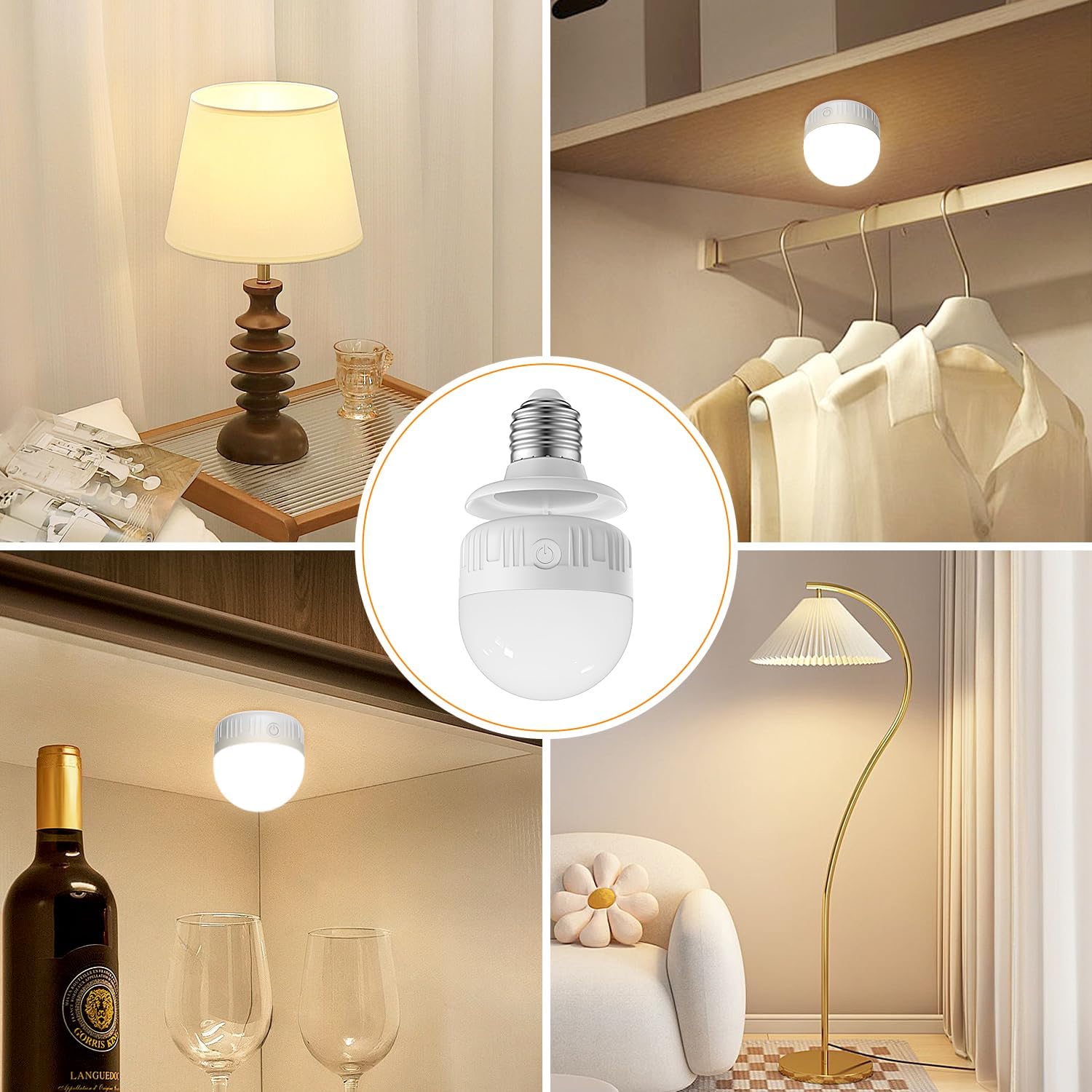 Thumbnail 6 de LGMCF E27 Rechargeable Light Bulb with Remote Timer and 3 Color Temperatures (2 Pack)