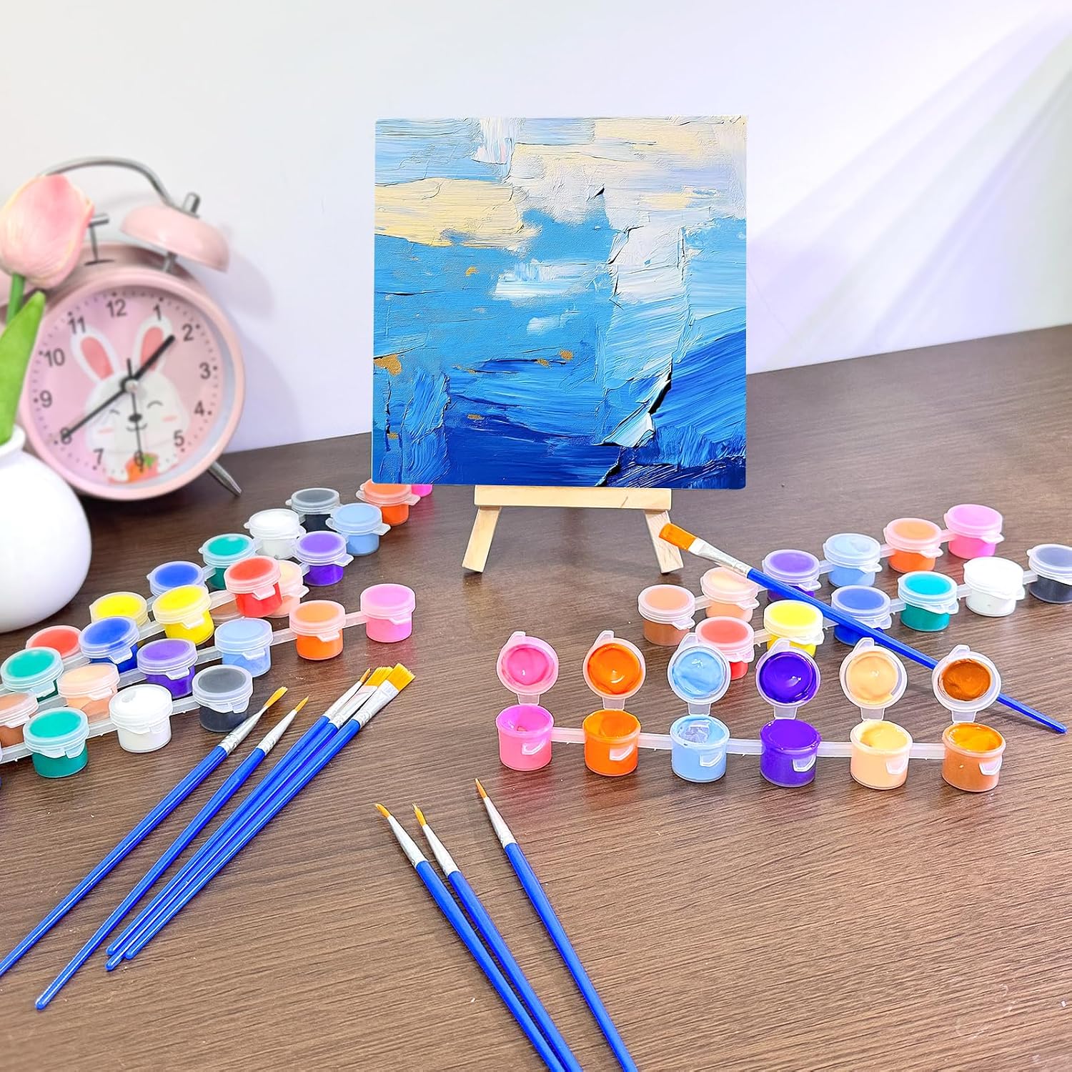 Thumbnail 6 de 10 Pack Mini Acrylic Paint Kit: 6in Canvas Boards with 6.5in Easel – Beginner Friendly